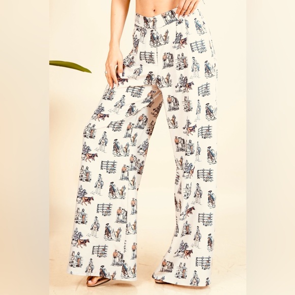 Pants - Western Horse Wide Pants